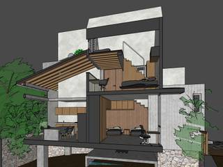 Ya'Axche House, Lucio Karras Arquitectura Lucio Karras Arquitectura トロピカルスタイルの 寝室
