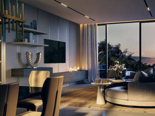 3D visualization of a guest room (Miami Beach), Render Vision Render Vision Living room