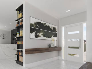 Moradia Contrastes (Design de Interiores), NURE Interiores NURE Interiores Modern corridor, hallway & stairs