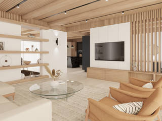 Casa serena (Design de Interiores), NURE Interiores NURE Interiores Modern Living Room