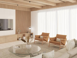 Casa serena (Design de Interiores), NURE Interiores NURE Interiores Moderne Wohnzimmer