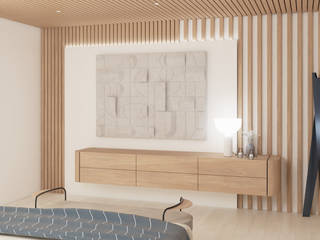 Quarto Principal NURE Interiores Quartos modernos Luxo, cores neutras,branco,bege,madeira,conforto,moderno,clean,quarto,suite
