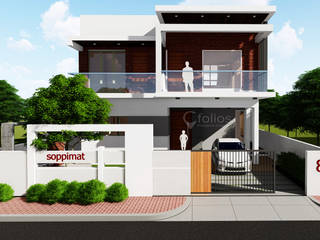 Residential Bunglow @Bagalakote, Cfolios Design And Construction Solutions Pvt Ltd Cfolios Design And Construction Solutions Pvt Ltd Dom jednorodzinny