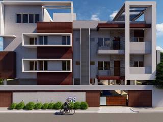 Residential Building @Bagalakote, Cfolios Design And Construction Solutions Pvt Ltd Cfolios Design And Construction Solutions Pvt Ltd Dom wielorodzinny