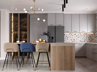 Salon z jadalnią i kuchnią, Senkoart Design Senkoart Design Single family home MDF