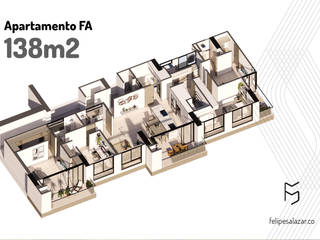 Apartamento FA, Felipe Salazar. Arquitecto Felipe Salazar. Arquitecto Multi-Family house