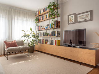 Sala I+R - Oeiras, MUDA Home Design MUDA Home Design Salas de estar modernas