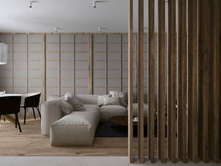 P.S. Apartment, OMCD Architects OMCD Architects Azjatycki salon Drewno O efekcie drewna