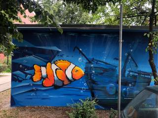 Kunst im öffenlichem Raum Graffiti Wandmalerei, Wandgestaltung Graffiti Airbrush von Appolloart Wandgestaltung Graffiti Airbrush von Appolloart พื้นที่เชิงพาณิชย์ หินปูน