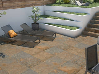 Natursteinoptik Terrassenplatte - Buntschiefer, Fliesen24 Fliesen24 Modern Terrace