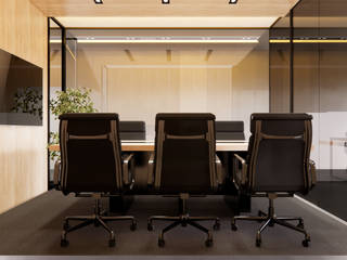 Board Room , KONCEPTO INTERIOR DESIGN STUDIO KONCEPTO INTERIOR DESIGN STUDIO Ruang Studi/Kantor Gaya Industrial