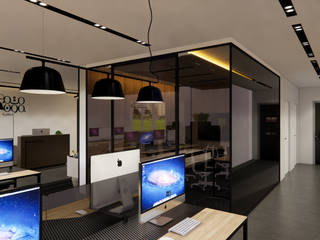Board Room , KONCEPTO INTERIOR DESIGN STUDIO KONCEPTO INTERIOR DESIGN STUDIO Ruang Studi/Kantor Gaya Industrial