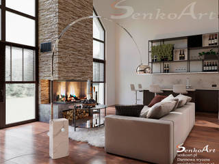 Projekt Domu z luksusowym smakiem , Senkoart Design Senkoart Design Einfamilienhaus Kupfer/Bronze/Messing Braun
