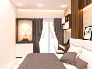 Bed room designs with tv unit and side study table, The Artwill Interior The Artwill Interior Master bedroom