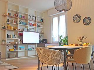 Carattere nei dettagli: Ristrutturazione completa di 90 mq in centro a Milano, PAZdesign PAZdesign Modern living room Wood Wood effect