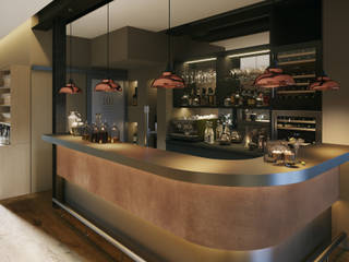 Interior visualization of a modern restaurant, Render Vision Render Vision Modern dining room
