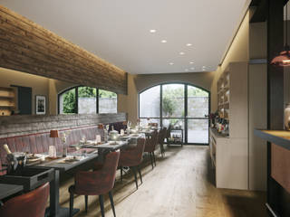 Interior visualization of a modern restaurant, Render Vision Render Vision Modern dining room