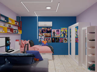 Quarto de Solteira RV, Mostavenco Arquitetura Mostavenco Arquitetura Eclectic style bedroom