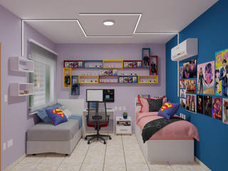 Quarto de Solteira RV, Mostavenco Arquitetura Mostavenco Arquitetura Eclectic style bedroom
