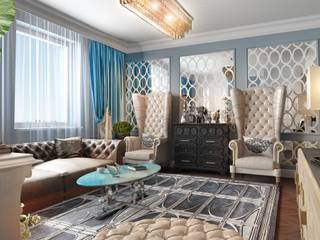 Дизайн квартиры в ЖК «Донской Олимп» — Синяя птица, Вира-АртСтрой Вира-АртСтрой Classic style living room