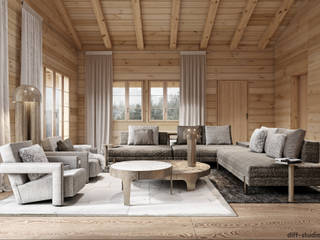 Family chalet in Switzerland, Diff.Studio Diff.Studio Chalés e casas de madeira