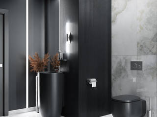 Czarna ceramika w nowoczesnej toalecie, Domni.pl - Portal & Sklep Domni.pl - Portal & Sklep Modern style bathrooms