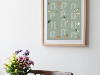 Affiche fruits et légumes de saison - illustration, Green and Paper Green and Paper Daha fazla oda