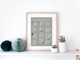 Affiche fruits et légumes de saison - illustration, Green and Paper Green and Paper Other spaces