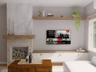 Sala de estar - Oeiras, Juliane Bentivoglio | Interior Design Juliane Bentivoglio | Interior Design Living room White