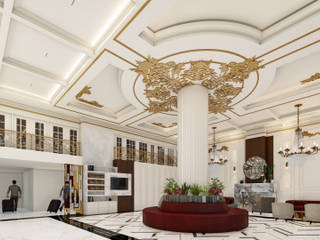 OTEL LOBBY İÇ TASARIMI, FIART ARCHITECTS & INTERIORS FIART ARCHITECTS & INTERIORS ห้องโถงทางเดินและบันไดสมัยใหม่