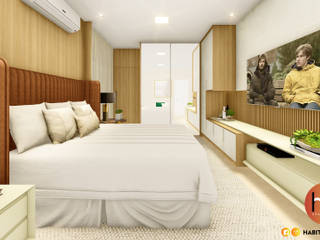 Suíte 03., Habitus Arquitetura Habitus Arquitetura Master bedroom