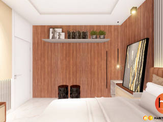 Suíte 01., Habitus Arquitetura Habitus Arquitetura غرفة النوم الرئيسية
