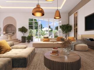 Villa Design with living area , RV Dezigns RV Dezigns غرفة المعيشة