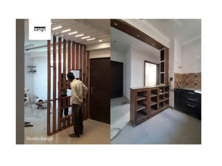 2BHK Flat interior in Jaipur (anukampa platina), Studio Kangri Studio Kangri Modern Living Room