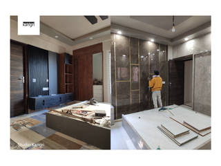 2BHK Flat interior in Jaipur (anukampa platina), Studio Kangri Studio Kangri Master bedroom