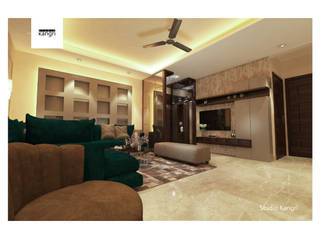 Contemporary theme interior for 3BHK (mahima elanza), Studio Kangri Studio Kangri Living room