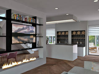 Suddivisione Villa Unifamiliare - Villino B, Cecilia Di Giovanni Design Cecilia Di Giovanni Design Soggiorno moderno