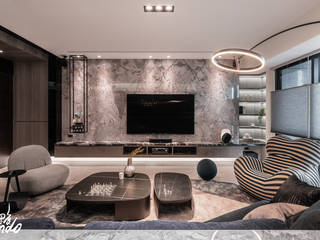 總監行館President 15, Zendo 深度空間設計 Zendo 深度空間設計 Modern living room