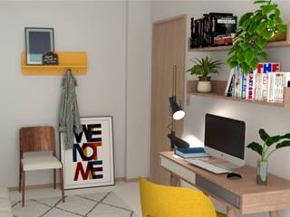 Home office com espaço para hóspedes, Bendito Decor Bendito Decor Habitaciones pequeñas