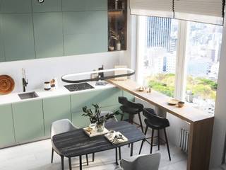 Дизайн и ремонт квартиры в ЖК «Ривер Парк» — Обманчивая простота , Вира-АртСтрой Вира-АртСтрой Salones modernos