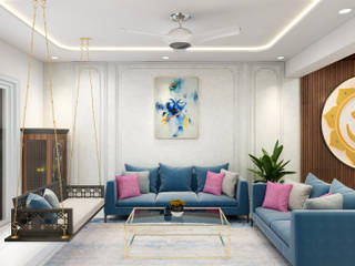 CEDAR APARTMENT, JAIPUR, Milav Design Milav Design Гостиная в стиле модерн