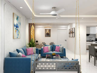 CEDAR APARTMENT, JAIPUR, Milav Design Milav Design Гостиная в стиле модерн