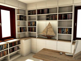 Libreria su intere pareti, Falegnamerie Design Falegnamerie Design Studio moderno Legno Beige