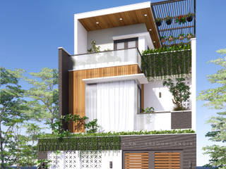 Kiến trúc nhà phố 7x16m hiện đại, Công ty Thiết kế & Xây dựng An Gia Công ty Thiết kế & Xây dựng An Gia Дома на одну семью