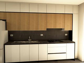 Cucina su misura con chiusura fino al soffitto, Falegnamerie Design Falegnamerie Design Bếp xây sẵn