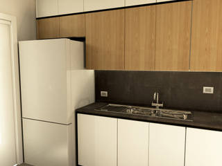 Cucina su misura con chiusura fino al soffitto, Falegnamerie Design Falegnamerie Design Cucina attrezzata
