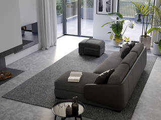 Vivien con chaise longue, design Alessandro Elli, MilanoBedding MilanoBedding Salas modernas