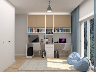 Espaços de estudo- meninos, Oficina Rústica Oficina Rústica Modern style study/office