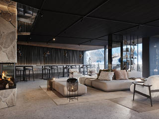 Interior visualization of a luxurious hotel in the mountains of Upper Austria, Render Vision Render Vision Other spaces