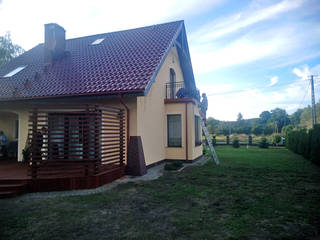 Taras drewniany. Realizacja w Starym Kurowie, PHU Bortnowski PHU Bortnowski Classic style balcony, veranda & terrace